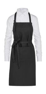 SG Accessories JG20P-OG - LISBON - Organic Heavyweight Bib Apron with Pocket Black