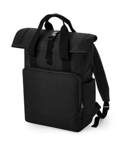 Bag Base BG118L - Recycled Twin Handle Roll-Top Laptop Backpack Black