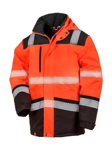 Result Safe-Guard R475X - Printable Waterproof Softshell Safety Coat Fluorescent Orange/Black