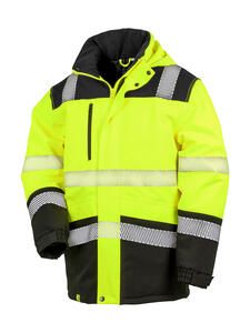 Result Safe-Guard R475X - Printable Waterproof Softshell Safety Coat Fluorescent Yellow/Black