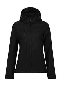 Regatta Professional TRA702 - Women's Venturer 3-Layer Hooded Softshell Jacket Black