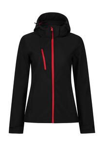 Regatta Professional TRA702 - Women's Venturer 3-Layer Hooded Softshell Jacket Black/Red