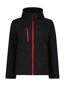 Regatta Professional TRA701 - Venturer 3-Layer Hooded Softshell Jacket Black/Red