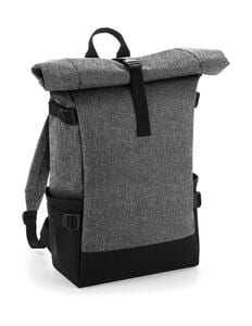 Bag Base BG858 - Block Roll-Top Backpack Grey Marl/Black