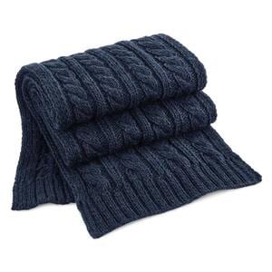 Beechfield B499 - Cable Knit Melange Scarf Navy