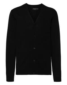 Russell Collection 0R715M0 - Men's V-Neck Knitted Cardigan Black