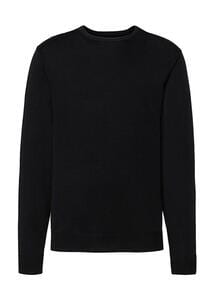 Russell Collection 0R717M0 - Men's Crew Neck Knitted Pullover Black