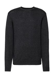 Russell Collection 0R717M0 - Men's Crew Neck Knitted Pullover Charcoal Marl