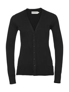 Russell Europe R-715F-0 - Ladies` V-Neck Knitted Cardigan Charcoal Marl