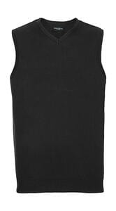 Russell Europe R-716M-0 - Mens V-Neck Sleeveless Knitted Pullover Charcoal Marl