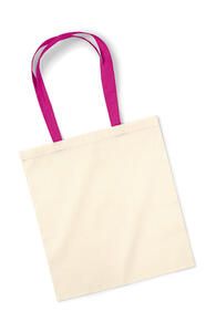 Westford Mill W101C - Bag for Life - Contrast Handles Natural/Fuchsia