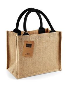 Westford Mill W412 - Jute Mini Gift Bag Natural/Black