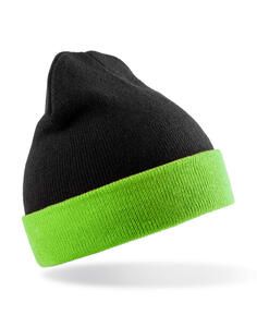 Result Genuine Recycled RC930X - Recycled Black Compass Beanie Black/Lime