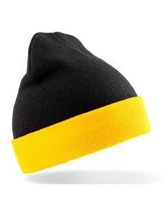 Result Genuine Recycled RC930X - Recycled Black Compass Beanie Black/Yellow