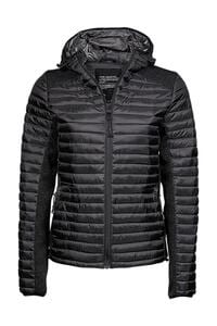 Tee Jays 9611 - Ladies Hooded Outdoor Crossover Jacket Black / Black Melange