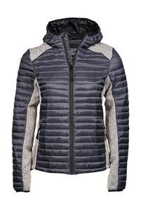 Tee Jays 9611 - Ladies Hooded Outdoor Crossover Jacket Space Grey / Grey Melange