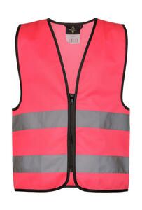 Korntex KWRX - Signal Zipper Vest for Kids "Aalborg" Neon Pink