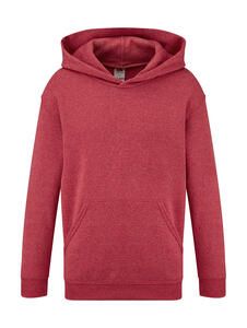 Fruit of the Loom 62-043-0 - Kids Hooded Sweat Heather Red