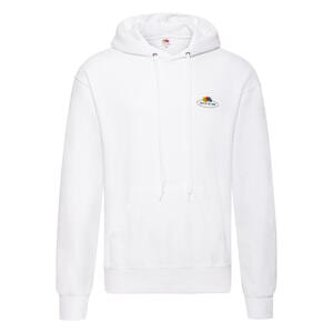 Fruit of the Loom Vintage Collection 012208J - Vintage Hooded Sweat Classic Small Logo Print White