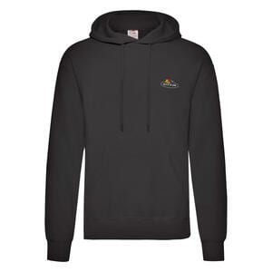 Fruit of the Loom Vintage Collection 012208J - Vintage Hooded Sweat Classic Small Logo Print Black