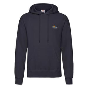 Fruit of the Loom Vintage Collection 012208J - Vintage Hooded Sweat Classic Small Logo Print Deep Navy