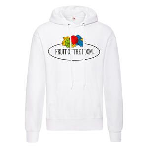 Fruit of the Loom Vintage Collection 012208A - Vintage Hooded Sweat Classic Large Logo Print White