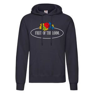 Fruit of the Loom Vintage Collection 012208A - Vintage Hooded Sweat Classic Large Logo Print