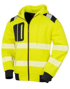 Result Genuine Recycled R503X - Recycled Robust Zipped Safety Hoody Fluorescent Yellow