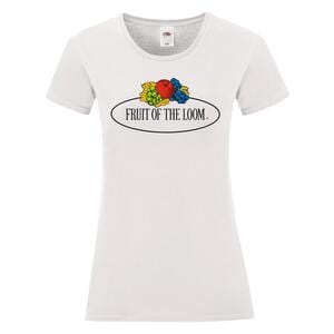 Fruit of the Loom Vintage Collection 011432A - Ladies Vintage T Large Logo Print White