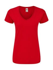Fruit of the Loom 61-444-0 - Ladies' Iconic 150 V Neck T Red