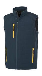 Result Genuine Recycled R238X - Compass Padded Softshell Gilet Navy/Yellow