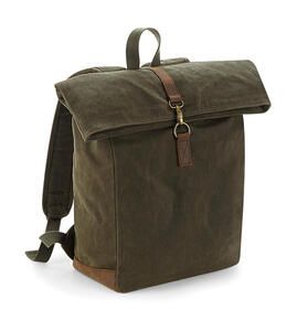 Quadra QD655 - Heritage Waxed Canvas Backpack Olive Green