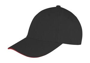 Result Headwear RC091X - Memphis Low Profile Sandwich Peak Cap Black/Red