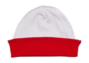 Babybugz BZ44 - Baby Reversible Hat White/Red