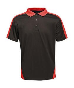 Regatta Contrast Collection TRS174 - Contrast Coolweave Polo Black/Classic Red