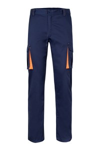 Velilla 103024S - TWO-TONE STRETCH TROUSERS NAVY BLUE/ORANGE