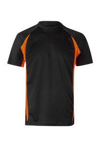 Velilla 105501 - TWO-TONE TECHNICAL T-SHIRT BLACK/HI-VIS ORANGE