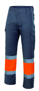 Velilla 157 - HV TWO-TONE TROUSERS GREY/HI-VIS ORANGE